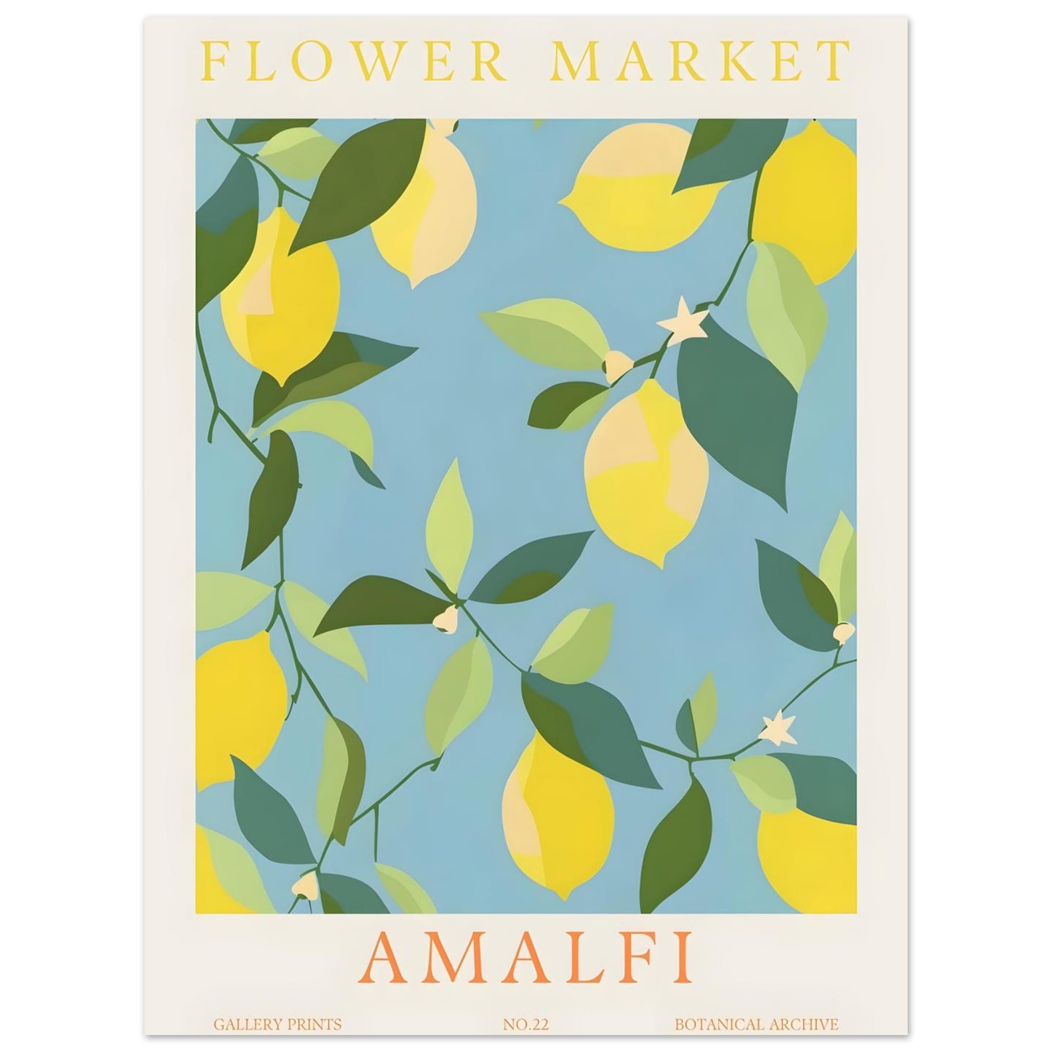Artfulprints Poster Flower market - Amalfi - 30x40 cm - Meerkleurig