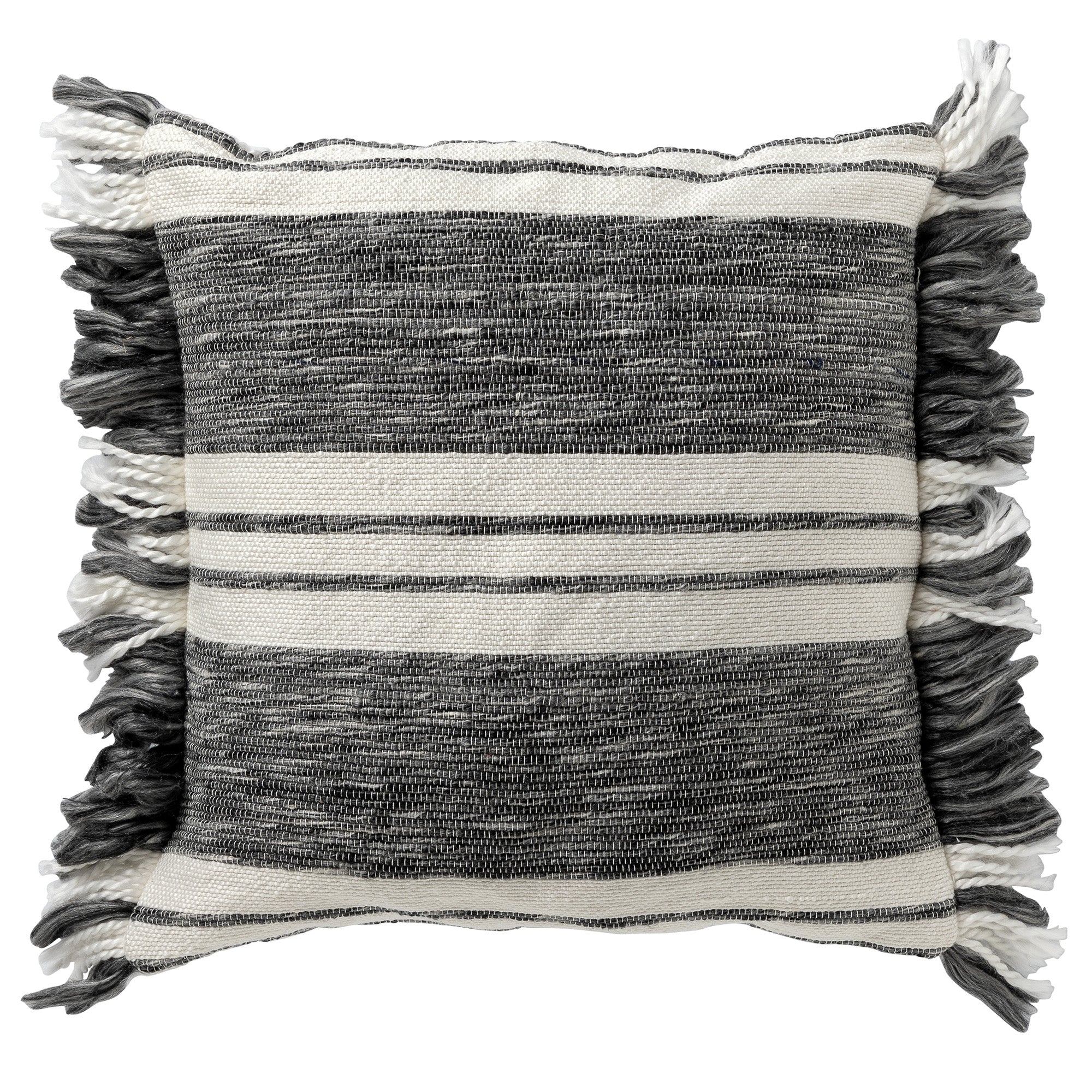 EDGAR - sierkussen 45x45 cm - streepdessin - duurzaam - Charcoal Gray