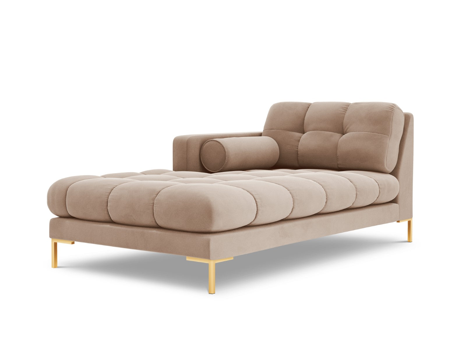 Cosmopolitan Design linker meridiaan Bali flueel, beige - 185x102x75cm