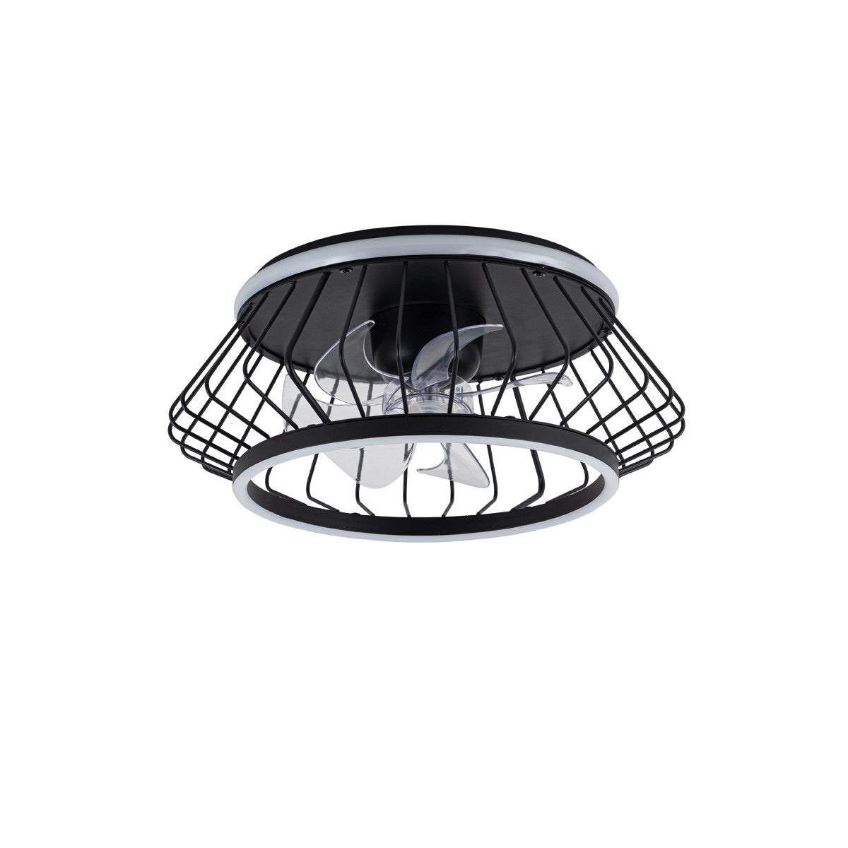 CristalRecord plafondventilator Cobra - 2 lichts - 50 x 20 cm - zwart