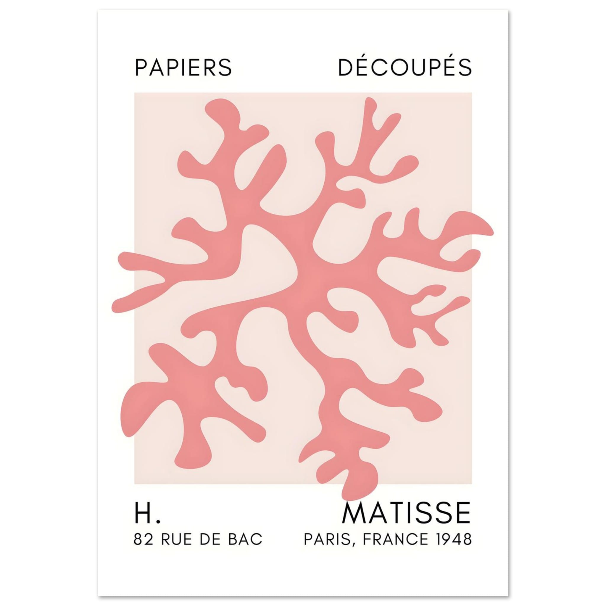 Artfulprints Poster Matisse – Dreamy coral flower taupe - 70x100 cm -
