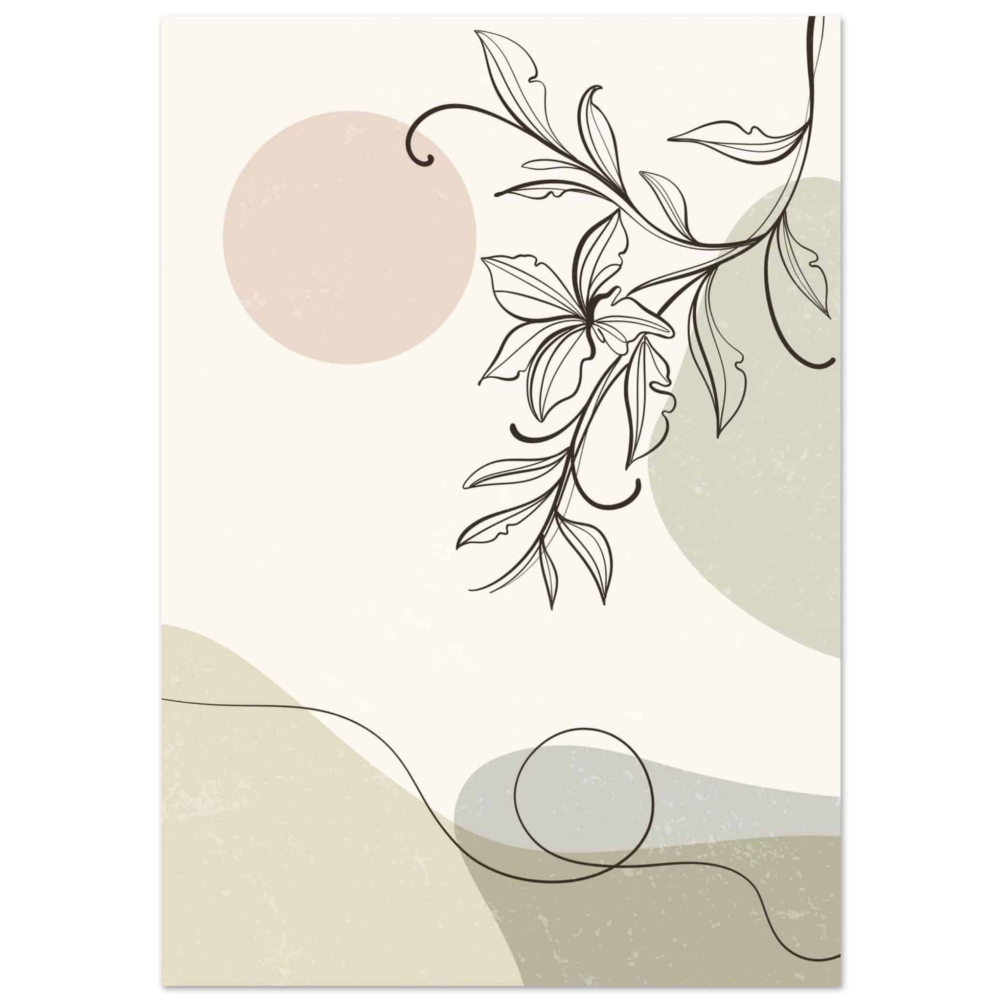 Artfulprints Poster Boho – Soft botanics - 70x100 cm - beige