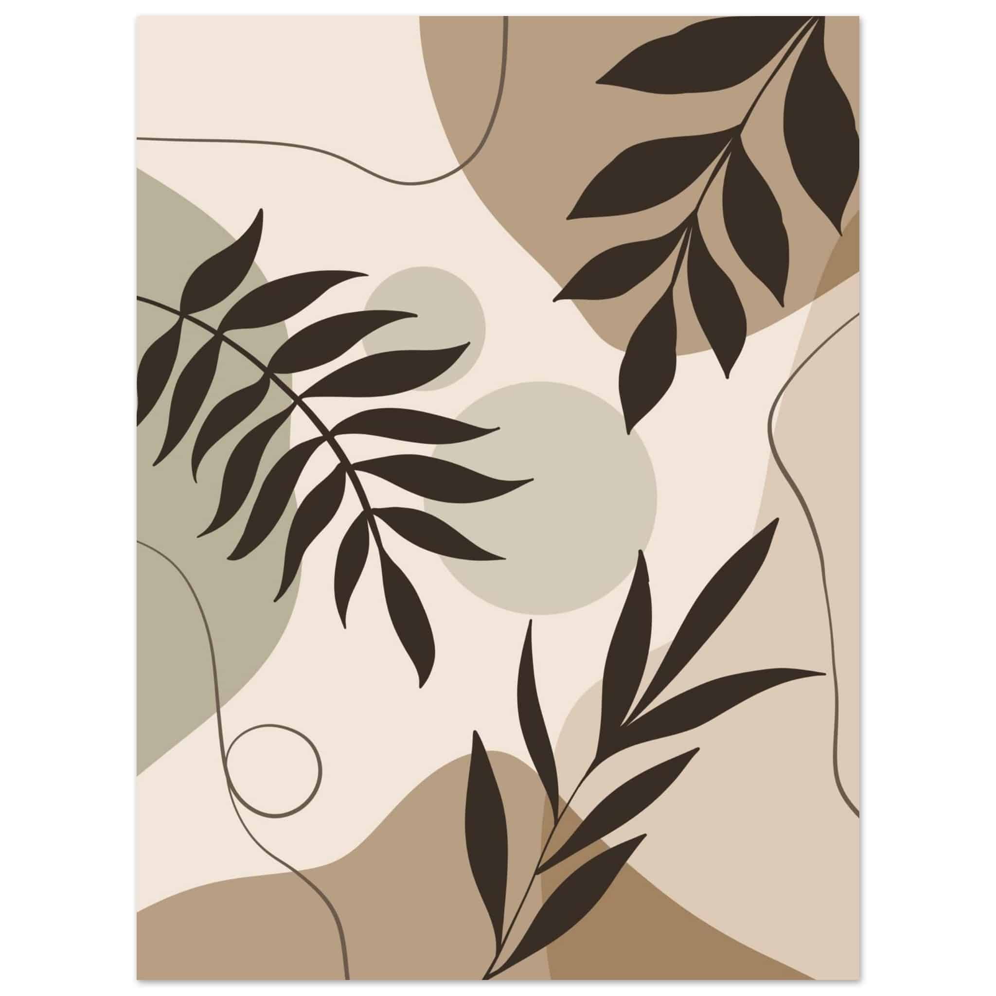 Artfulprints Poster Boho – Shaped leaves - 30x40 cm - Meerkleurig
