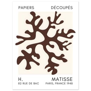 Artfulprints Poster Matisse – Dreamy coral flower brown – 30×40 cm – B Artfulprints Poster Matisse – Dreamy coral flower brown – 30×40 cm – B