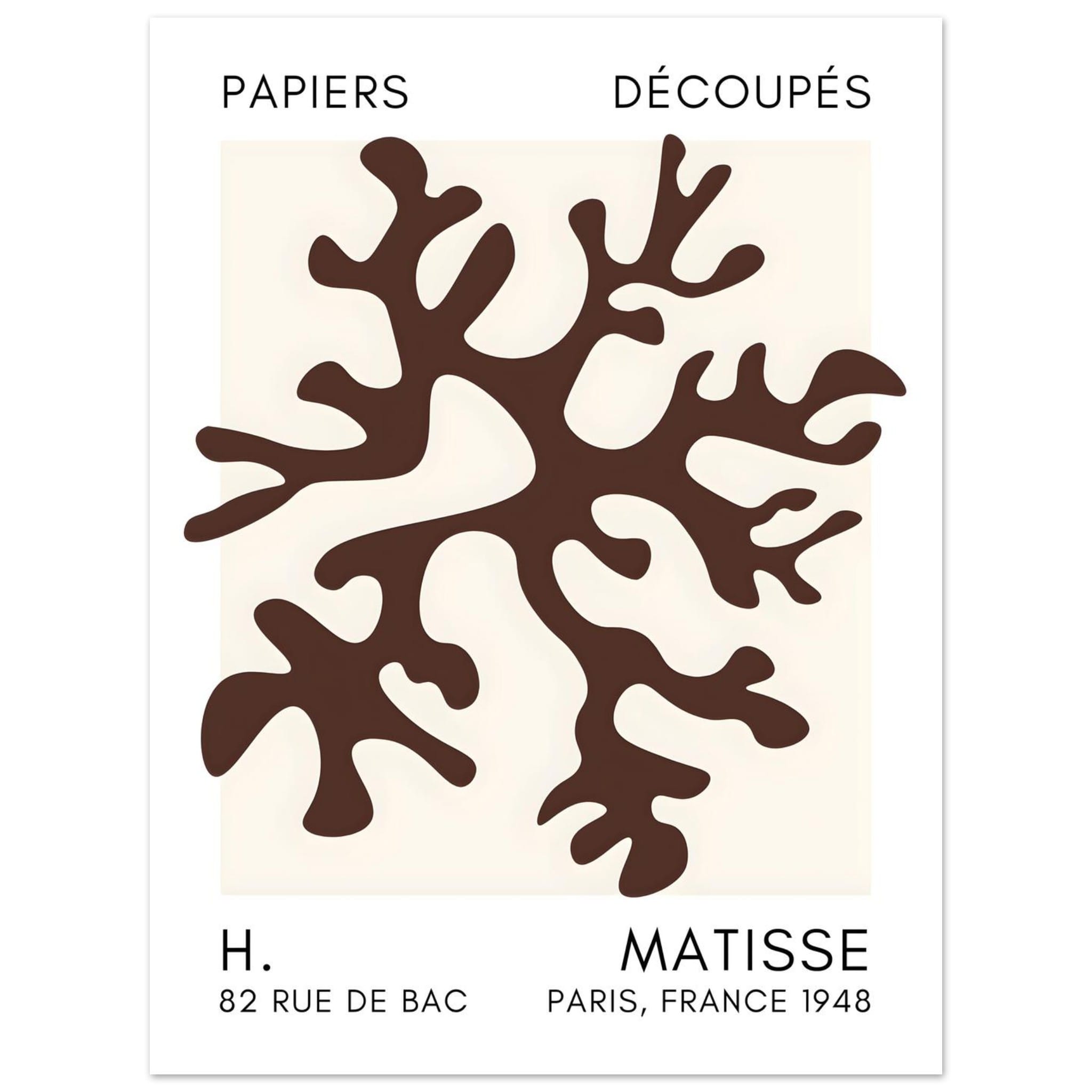 Artfulprints Poster Matisse – Dreamy coral flower brown - 30x40 cm - B