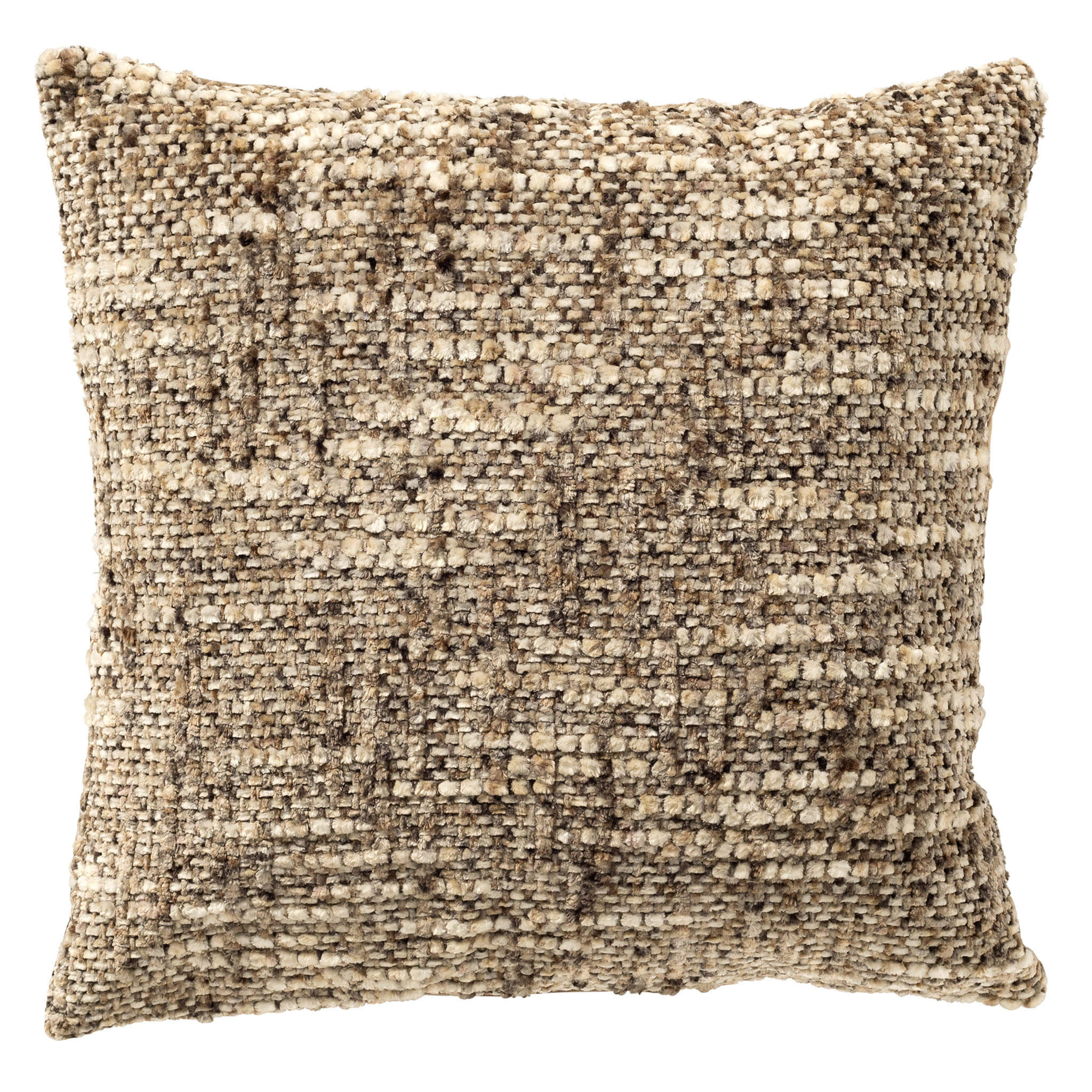 NORET - kussenhoes 45x45 cm - chenille - Shitake - bruin