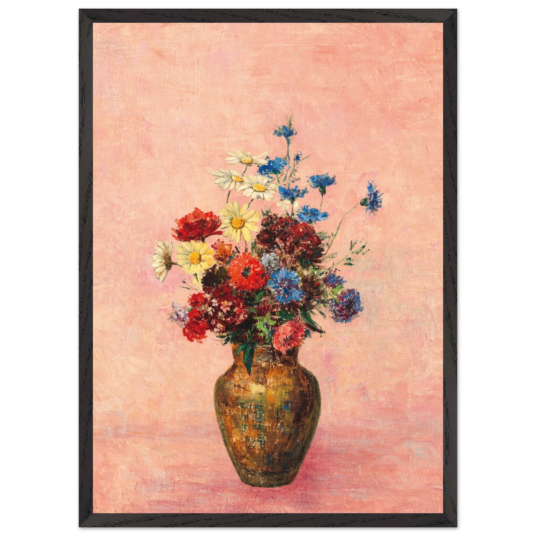 Artfulprints Poster met Lijst Bloemen in vaas 4 - 50x70 cm - Roze