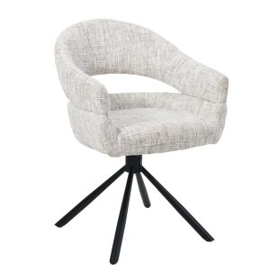 DÉJA Living Eetkamerstoel Zoë – Greige – Draaibaar – Set van 2 DÉJA Living Eetkamerstoel Zoë – Greige – Draaibaar – Set van 2