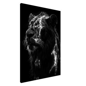 Artfulprints Canvas Lion portrait canvas – 80×120 cm – Zwart / Wit Artfulprints Canvas Lion portrait canvas – 80×120 cm – Zwart / Wit