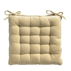 Calma House Stoelkussen Velour – Ecru – 40x40x4 Calma House Stoelkussen Velour – Ecru – 40x40x4