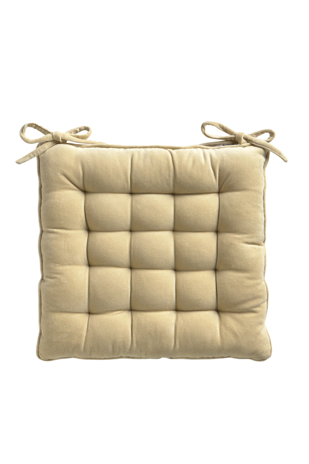 Calma House Stoelkussen Velour - Ecru - 40x40x4