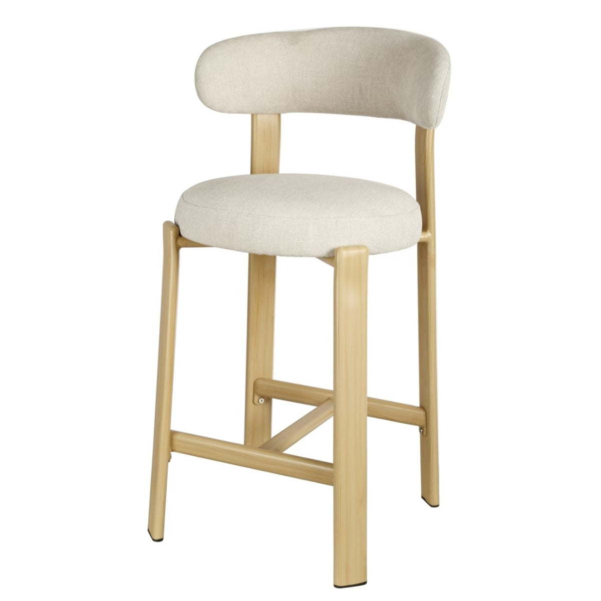 DÉJA Living Barstoel Märsta - Beige/Naturel Stof - Zithoogte 67cm - Se