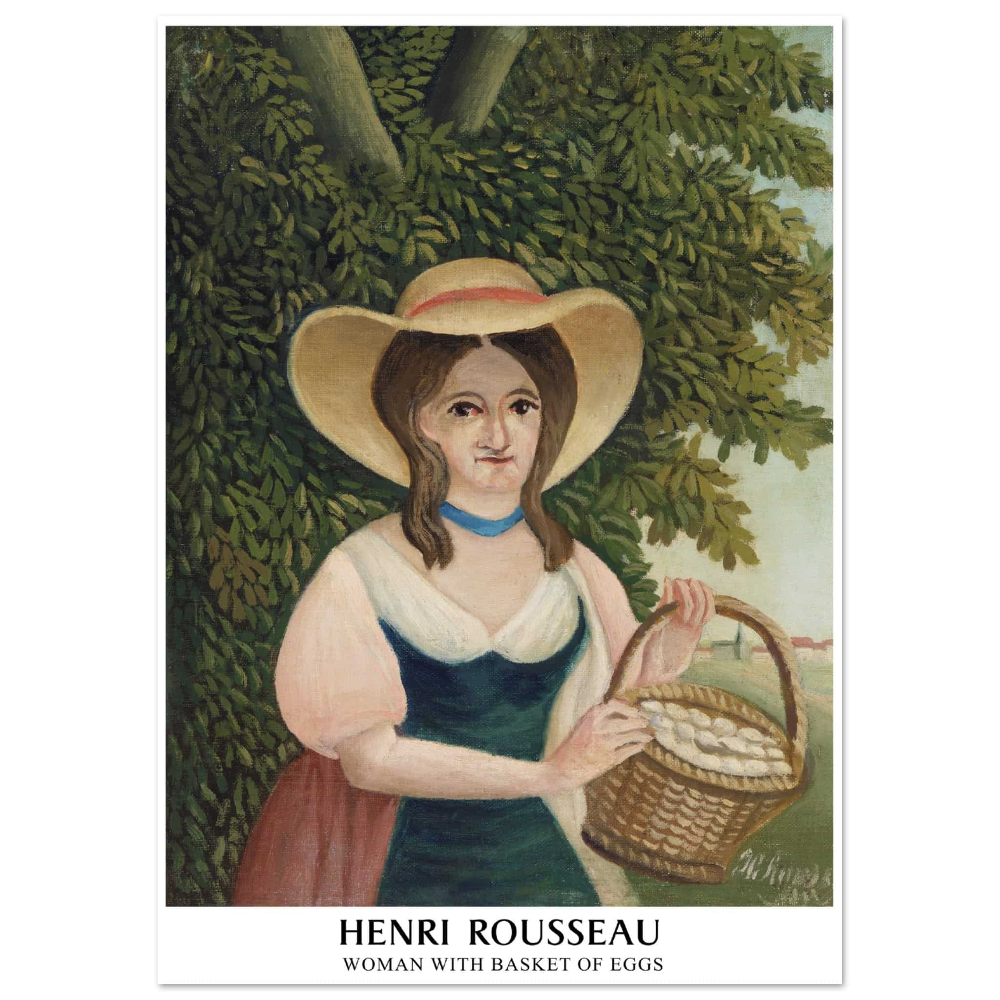 Artfulprints Poster Henri Rousseau - Woman with basket of eggs - A4 21