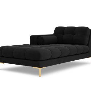 Cosmopolitan Design linker meridiaan Bali flueel, zwart – 185x102x75cm Cosmopolitan Design linker meridiaan Bali flueel, zwart – 185x102x75cm