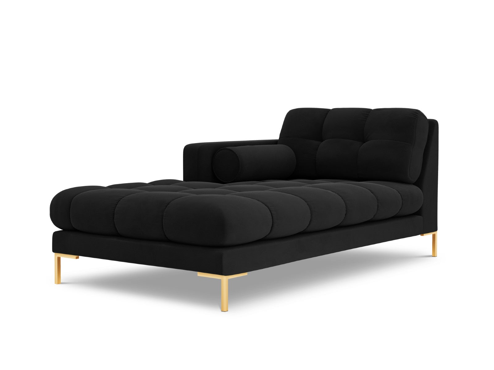 Cosmopolitan Design linker meridiaan Bali flueel, zwart - 185x102x75cm