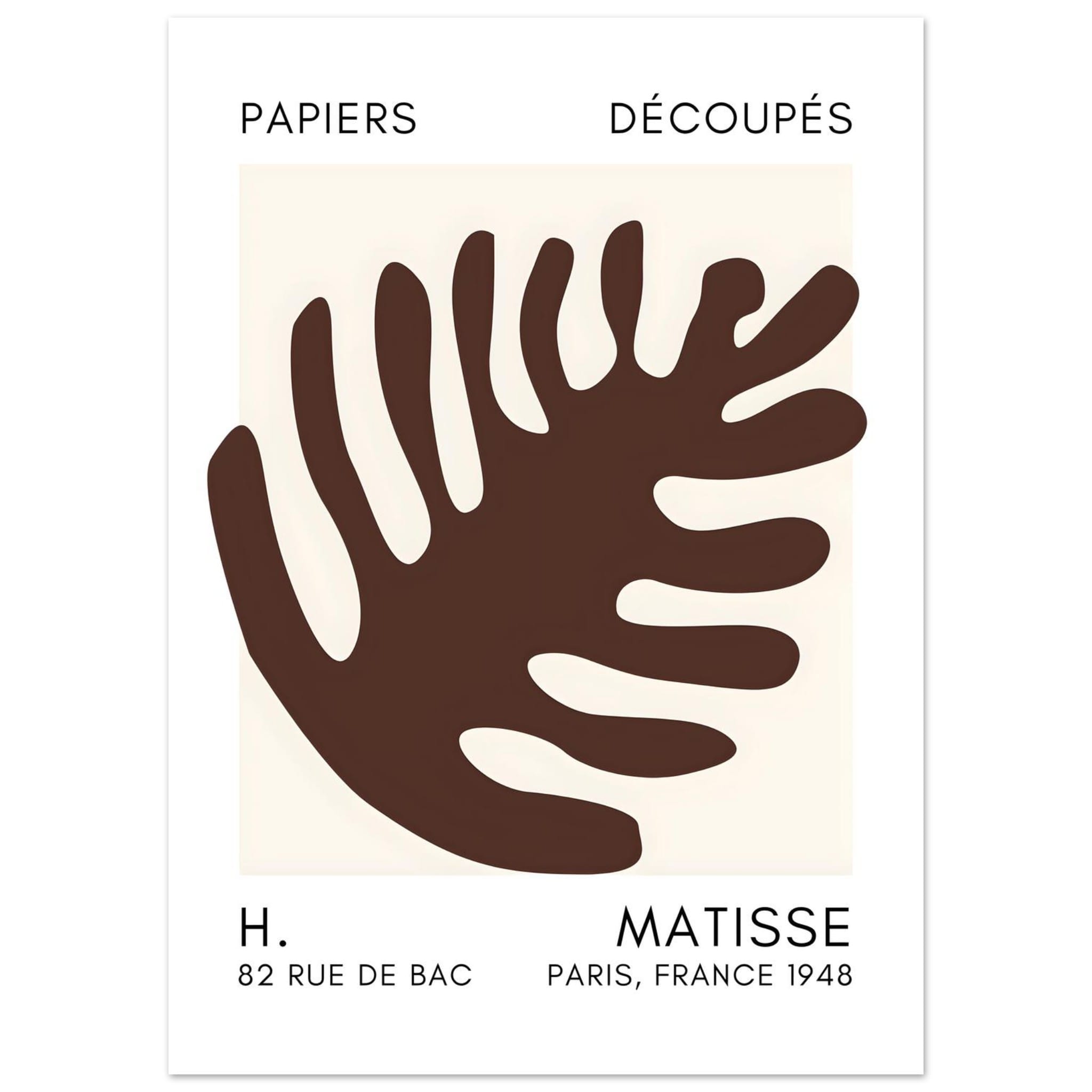 Artfulprints Poster Matisse – Coral bloom brown - 50x70 cm - Bruin