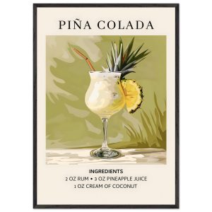 Artfulprints Poster met Lijst Piña Colada cocktail – Ingrediënten – 70 Artfulprints Poster met Lijst Piña Colada cocktail – Ingrediënten – 70