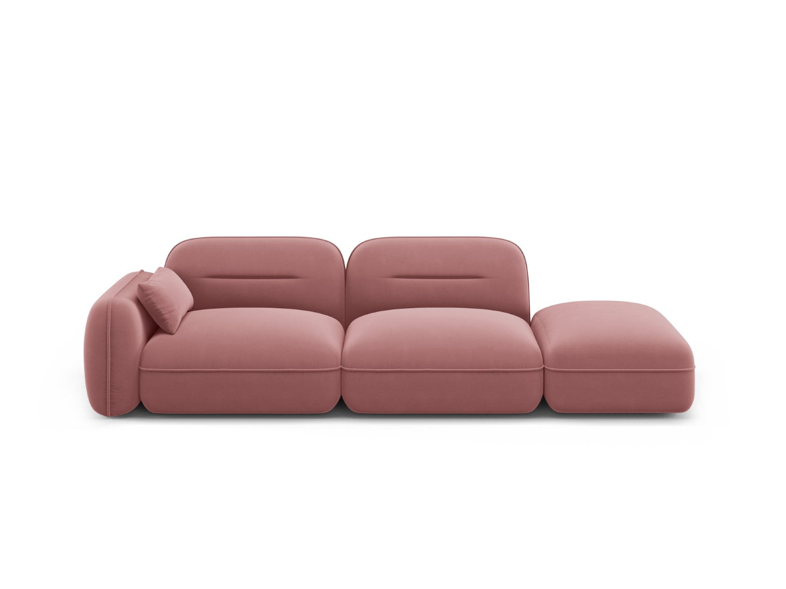 Cosmopolitan Design Rechte modulaire bank Sydney 3-zits, flueel, zalm