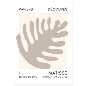 Artfulprints Poster Matisse – Coral bloom grey – 50×70 cm – Grijs Artfulprints Poster Matisse – Coral bloom grey – 50×70 cm – Grijs