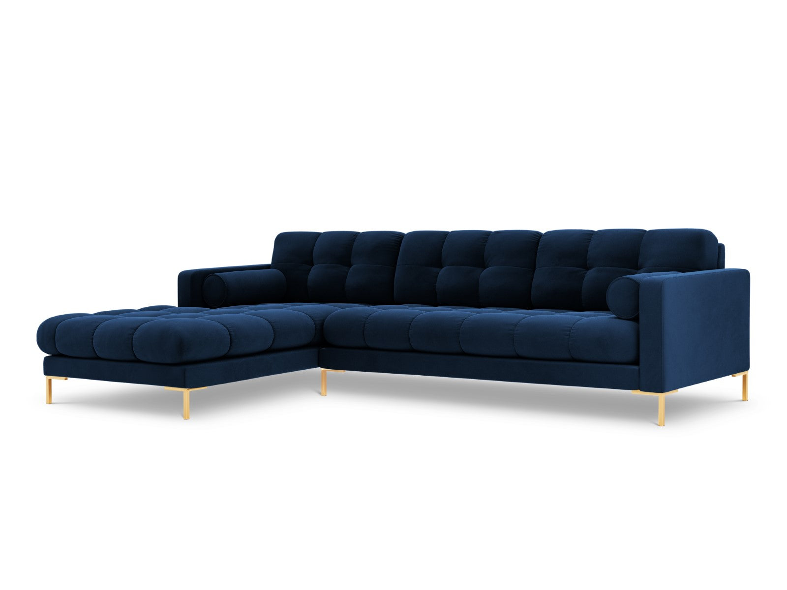 Cosmopolitan Design linker hoekbank Bali 5-zits, flueel, koningsblauw