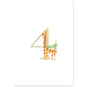 Artfulprints Poster Cijfer 4 kinderkamer – A4 21×29.7 cm – Meerkleurig Artfulprints Poster Cijfer 4 kinderkamer – A4 21×29.7 cm – Meerkleurig