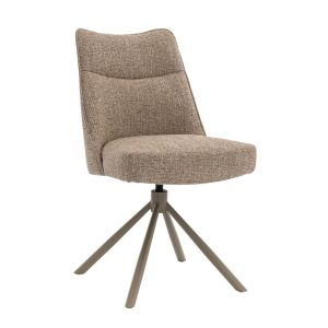 DÉJA Living Eetkamerstoel Meau – Taupe/Taupe – Draaibaar – Set van 2