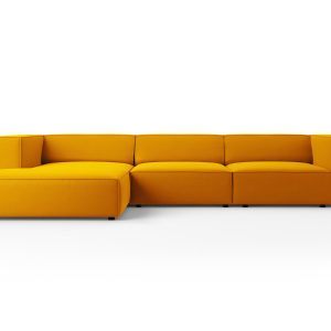Cosmopolitan Design linker hoekbank Arendal 4-zits, flueel, geel – 166