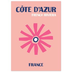 Artfulprints Poster Frankrijk – Cote d'Azur – 50×70 cm – Roze Artfulprints Poster Frankrijk – Cote d'Azur – 50×70 cm – Roze