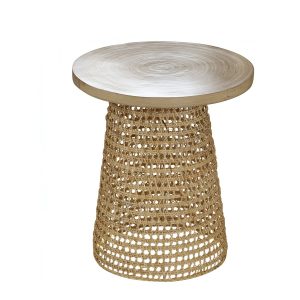 Calicosy – Bamboe tafelblad met rotan voet 40x40x45 cm Calicosy – Bamboe tafelblad met rotan voet 40x40x45 cm