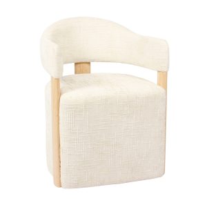 DÉJA Living Eetkamerstoel Niva – Beige/Naturel Stof – Met Wielen – Set DÉJA Living Eetkamerstoel Niva – Beige/Naturel Stof – Met Wielen – Set