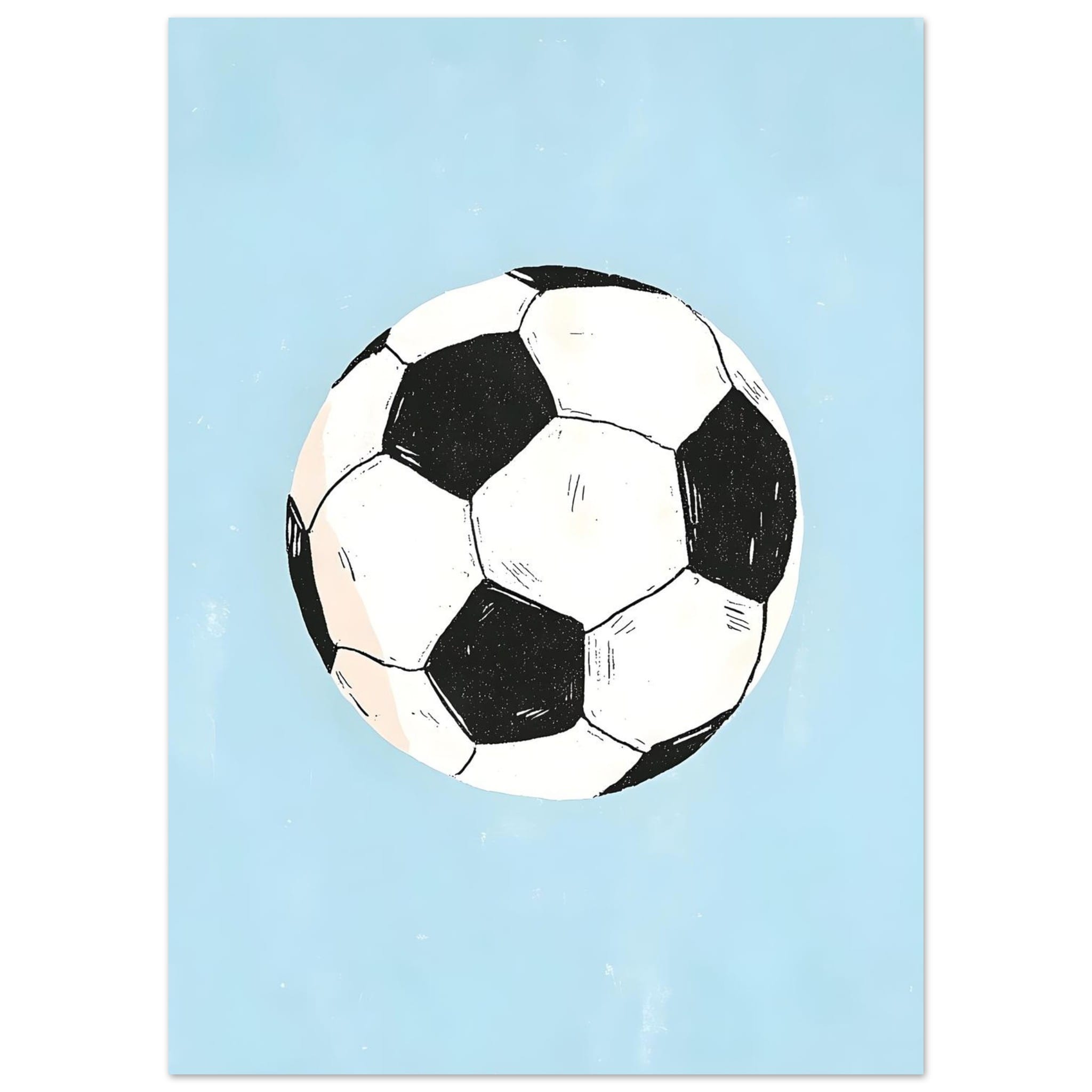 Artfulprints Poster Klassieke voetbal - 50x70 cm - Blauw