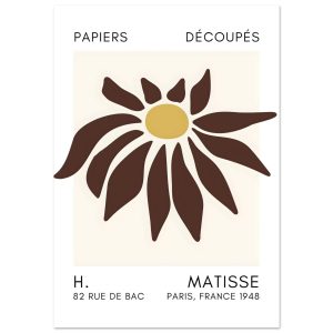 Artfulprints Poster Matisse – Deep sea dance brown – 70×100 cm – Bruin