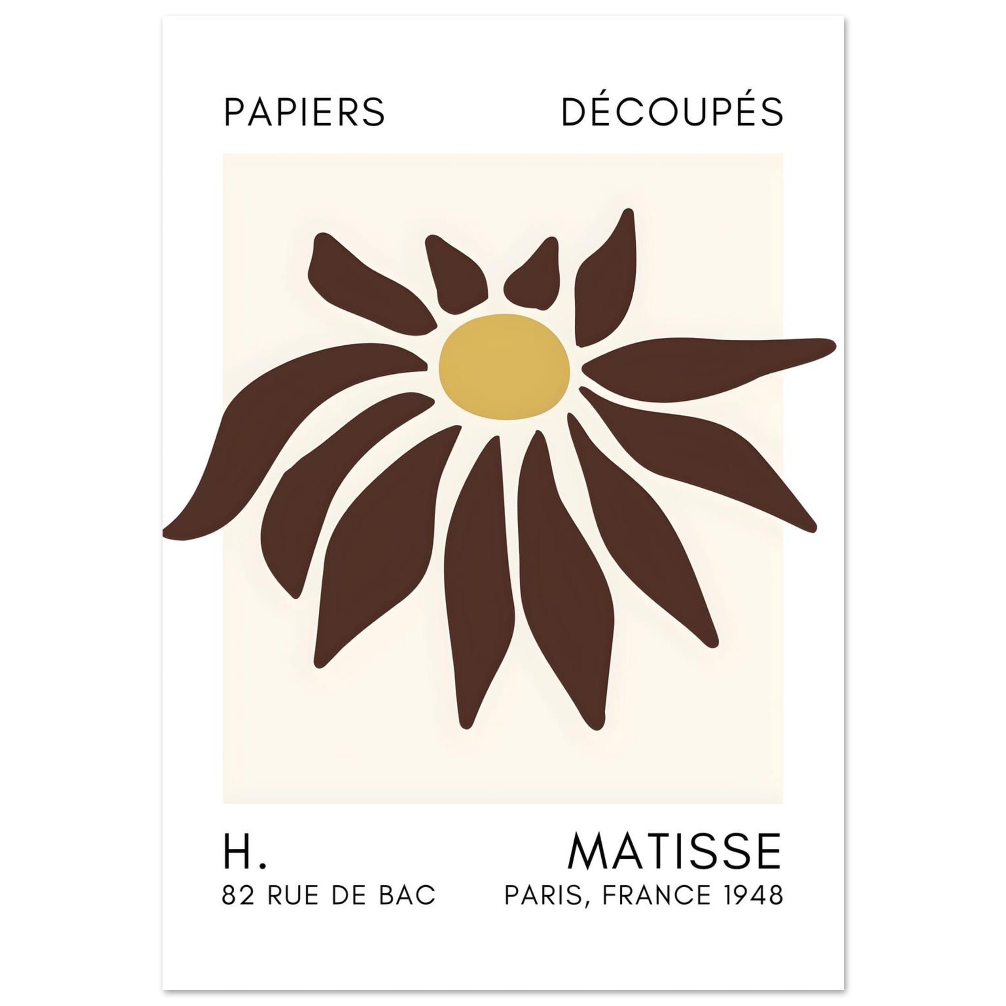 Artfulprints Poster Matisse – Deep sea dance brown - 70x100 cm - Bruin