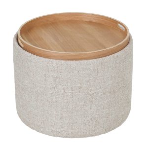 DÉJA Living Salontafel Zara – Rond Beige/Naturel – Incl. Opbergruimte DÉJA Living Salontafel Zara – Rond Beige/Naturel – Incl. Opbergruimte
