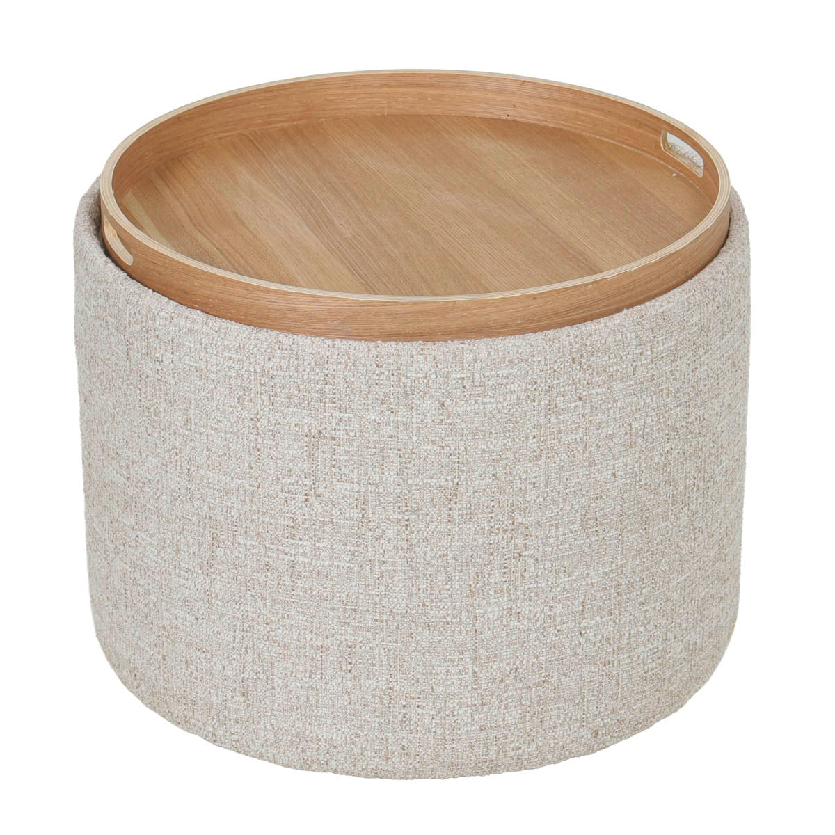 DÉJA Living Salontafel Zara - Rond Beige/Naturel - Incl. Opbergruimte