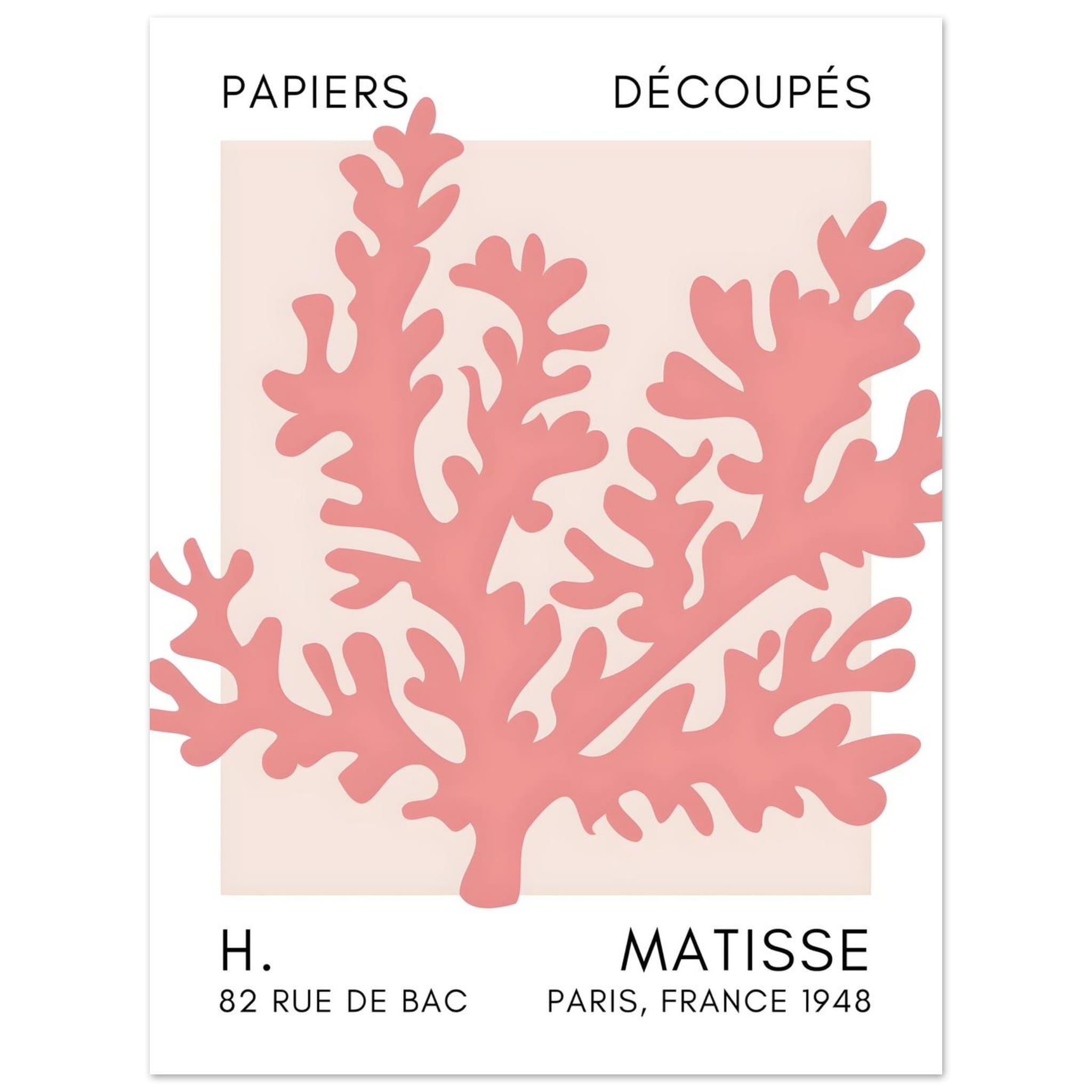 Artfulprints Poster Matisse – Aqua bloom taupe - 30x40 cm - Taupe