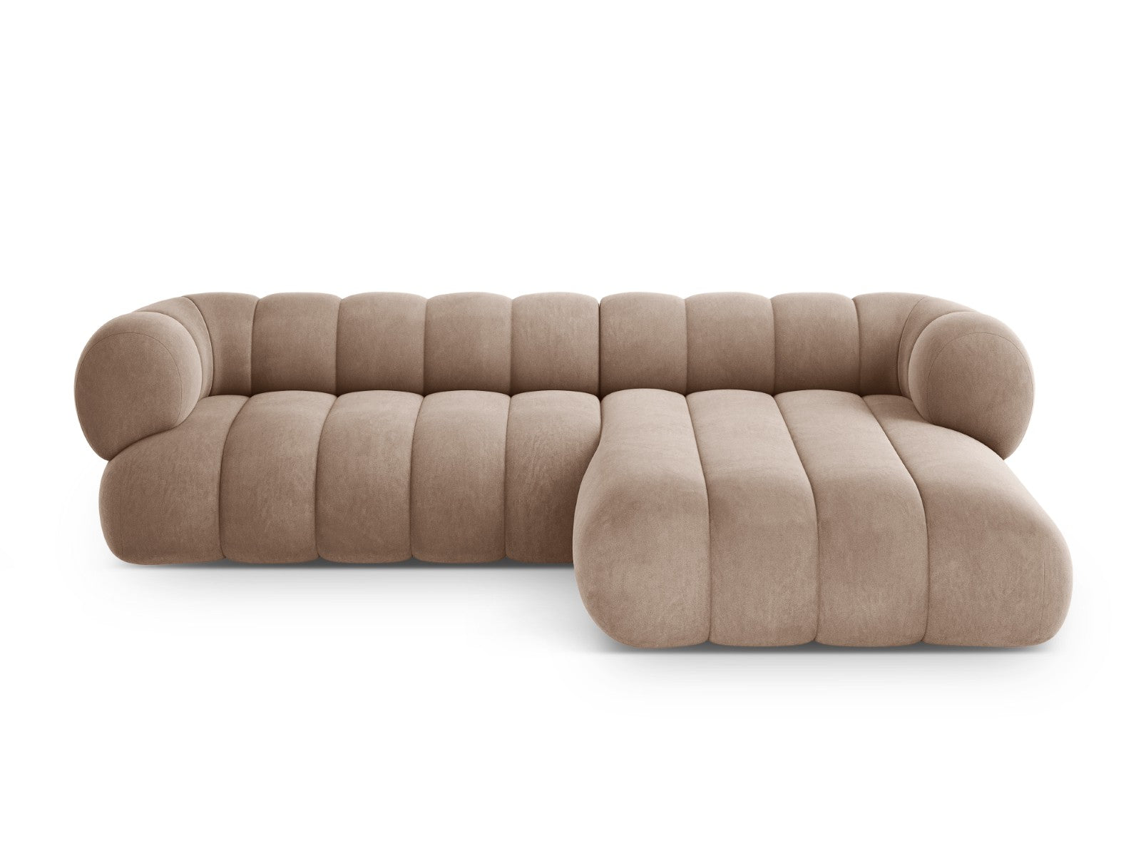 Cosmopolitan Design rechter hoekbank Koge 5-zits, flueel donkerbeige -