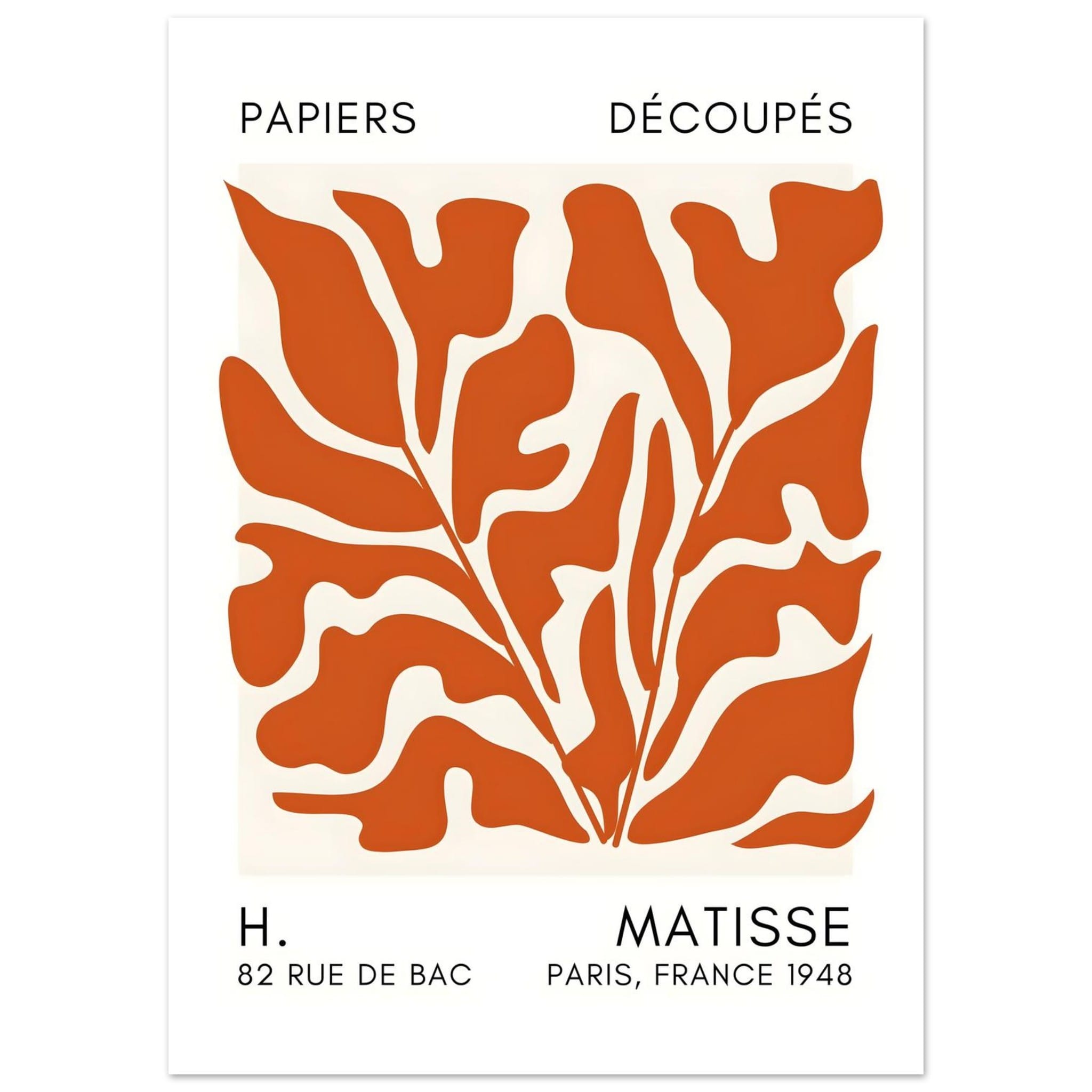 Artfulprints Poster Matisse – Seabed shapes orange - 50x70 cm - Oranje