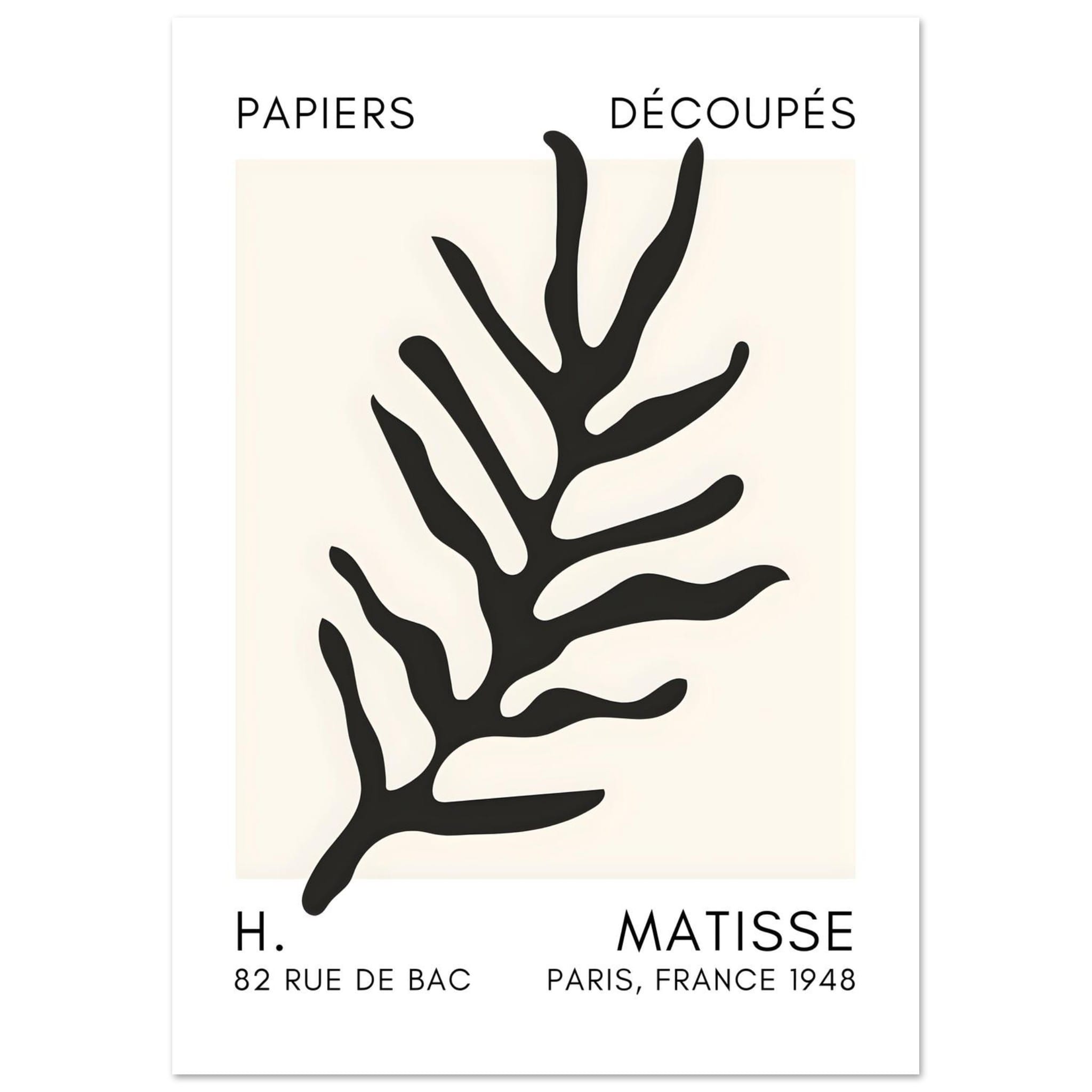 Artfulprints Poster Matisse – Ocean flora black - A4 21x29.7 cm - Zwar