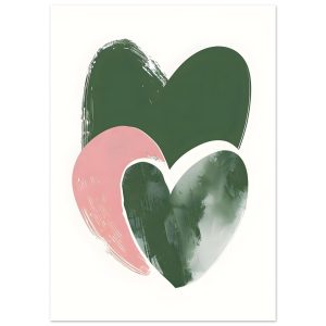 Artfulprints Poster Boho – Heart trio – 50×70 cm – Groen Artfulprints Poster Boho – Heart trio – 50×70 cm – Groen
