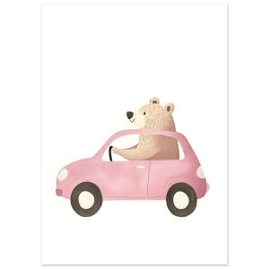 Artfulprints Poster Avontuur op wielen – 50×70 cm – Roze Artfulprints Poster Avontuur op wielen – 50×70 cm – Roze