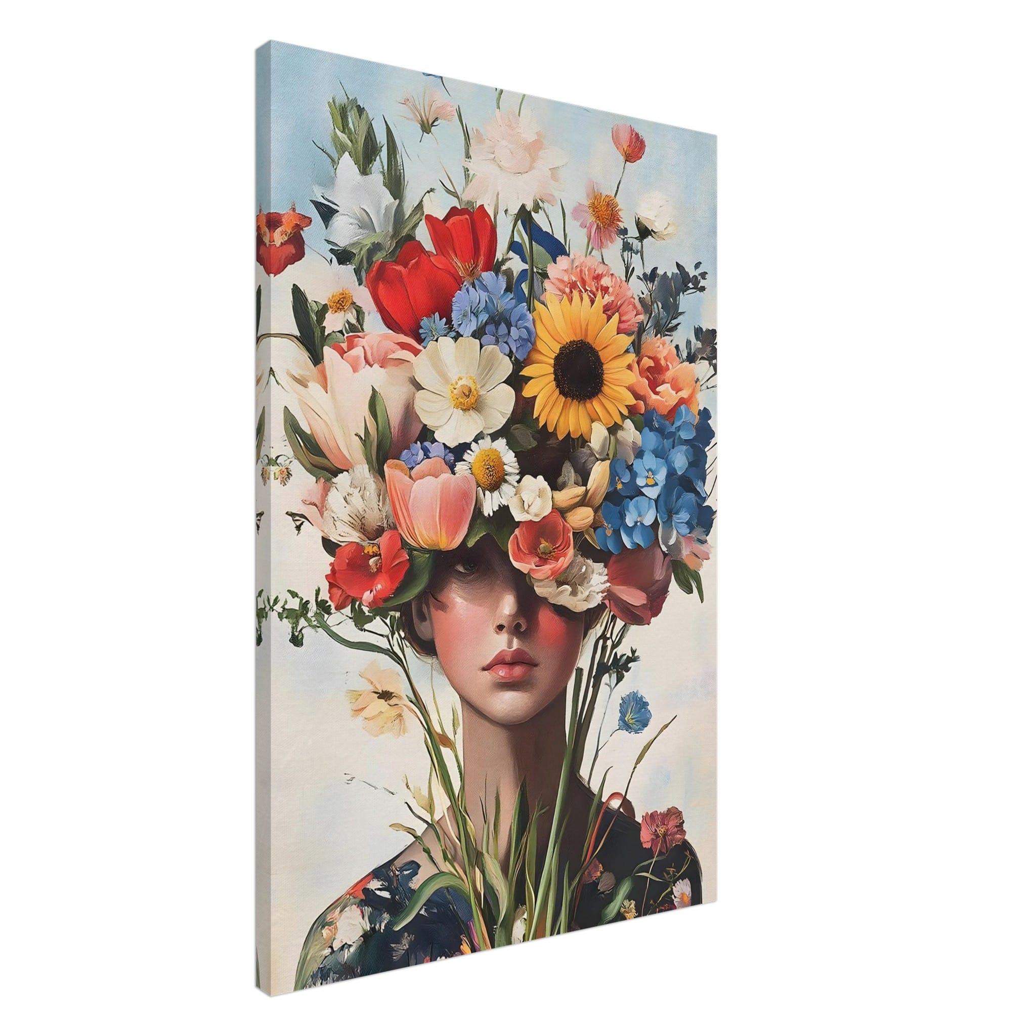 Artfulprints Canvas Colourful portrait canvas - 60x90 cm - Meerkleurig