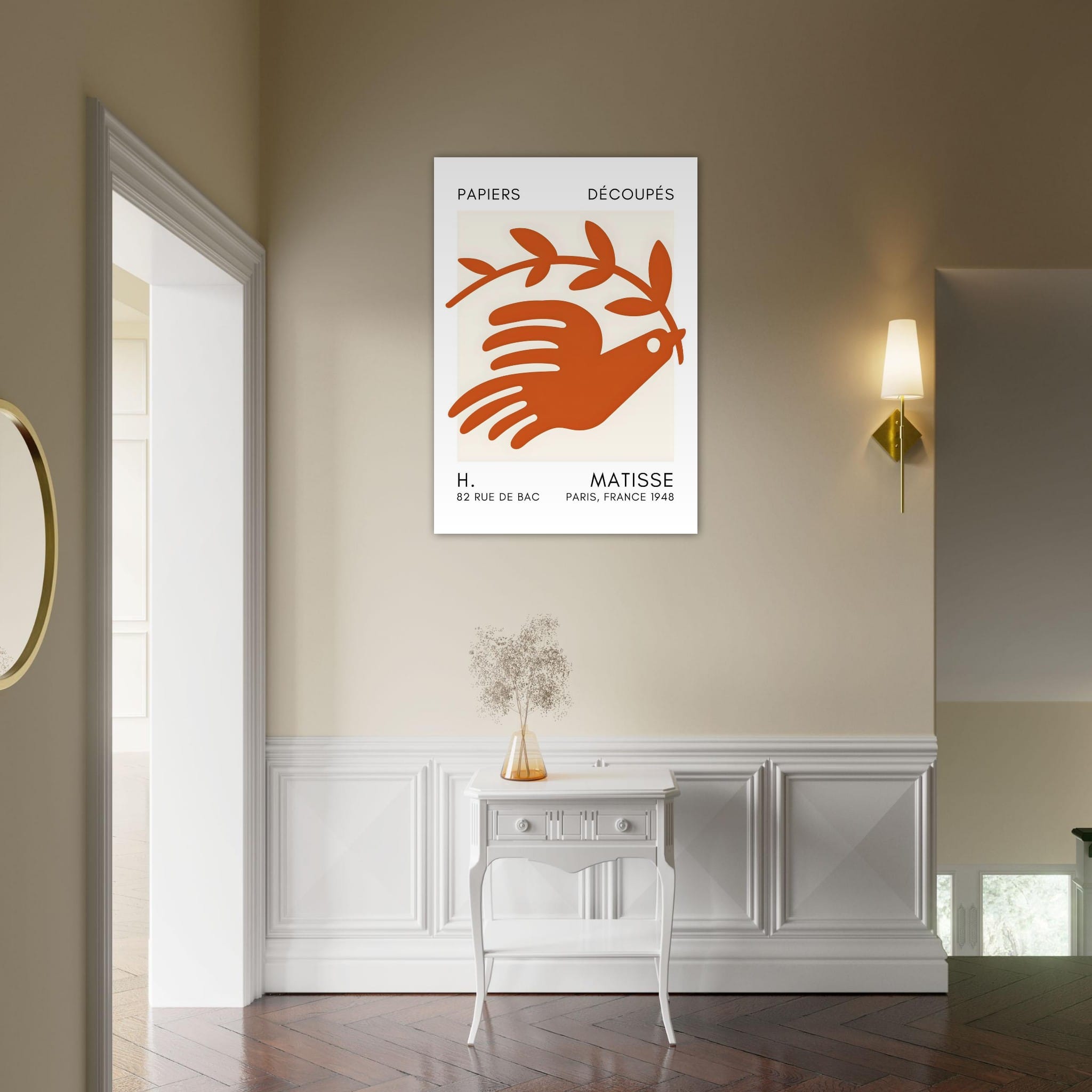 Artfulprints Poster Matisse – Peace dove orange - 70x100 cm - Oranje