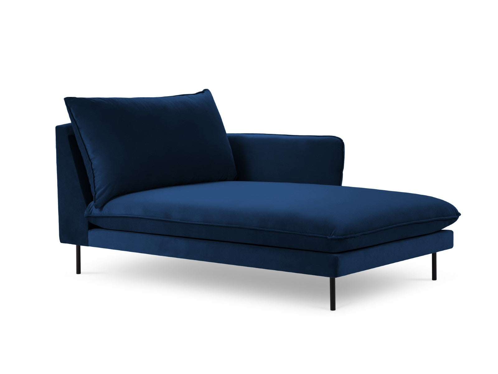 Cosmopolitan Design rechter chaise longue Vienna flueel, koningsblauw