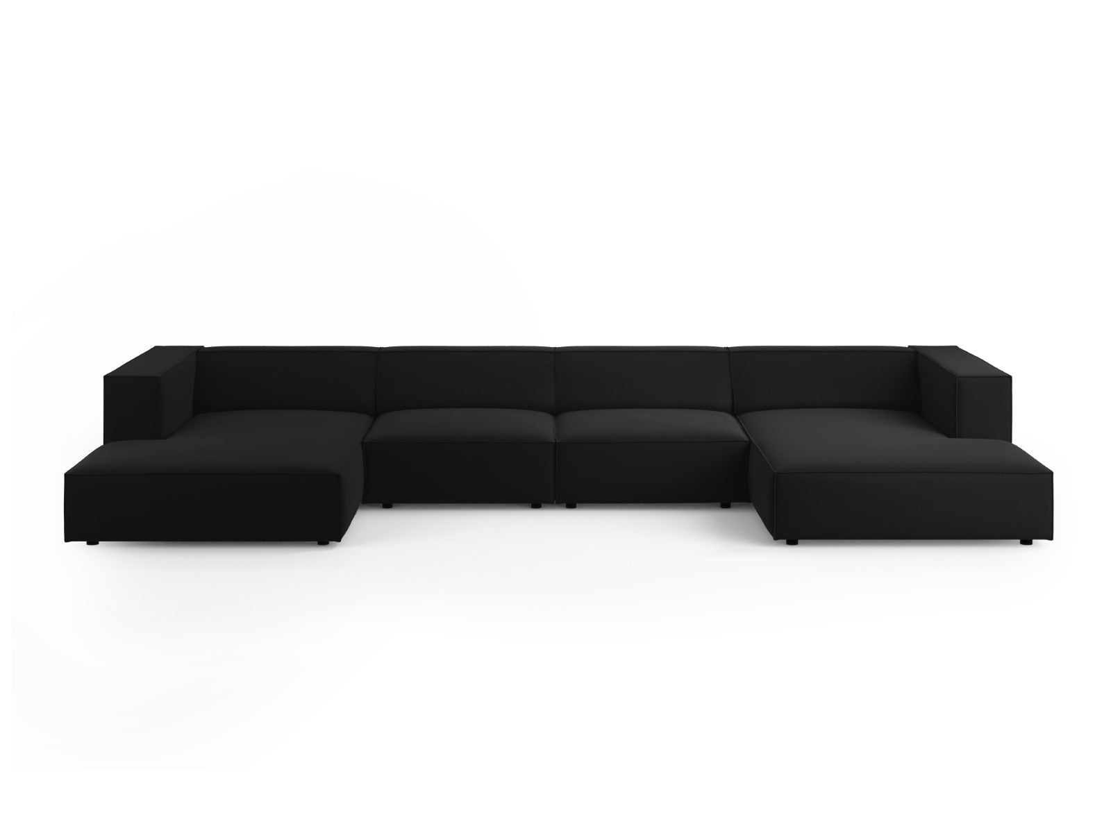 Cosmopolitan Design Panoramische bank Arendal 6-zits, flueel, zwart -