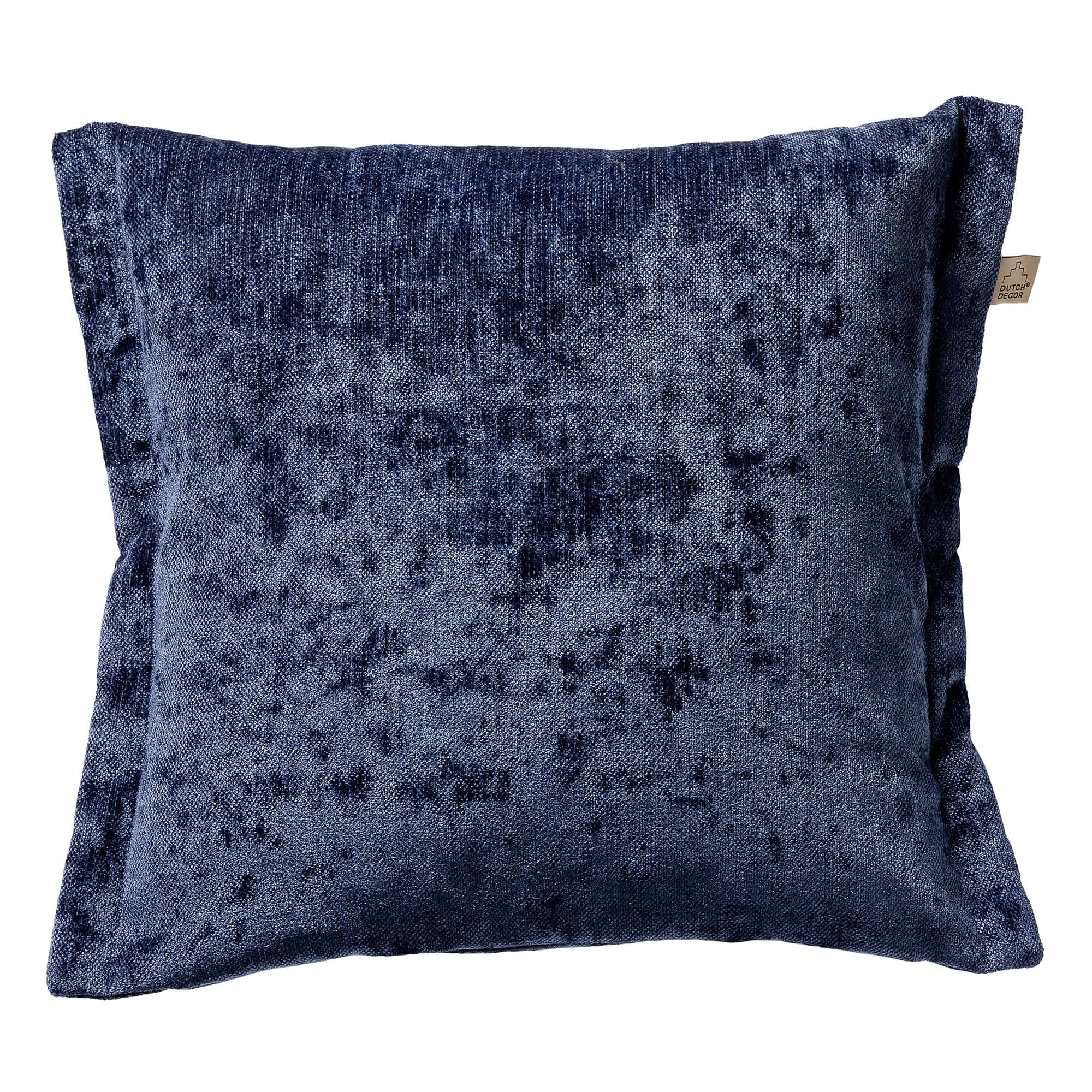 LEWIS - Sierkussen 45x45 cm - fluweel - met sierrand - Insignia Blue -