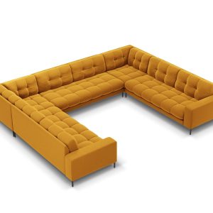 Cosmopolitan Design Panoramische bank Bali 9-zits, flueel, geel – 256x Cosmopolitan Design Panoramische bank Bali 9-zits, flueel, geel – 256x