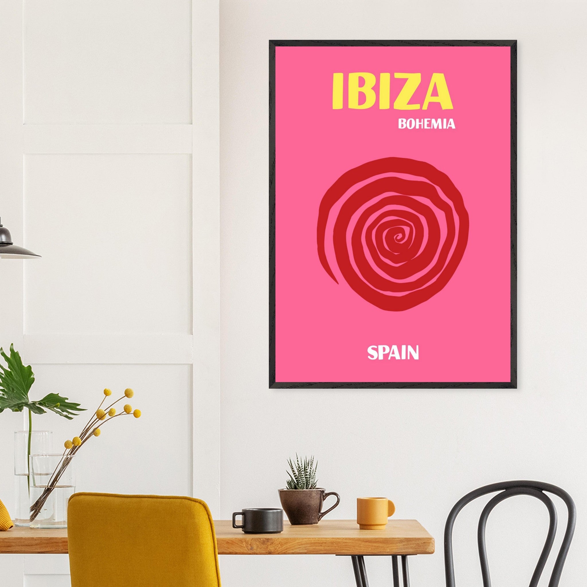 Artfulprints Poster Spanje - Ibiza - 70x100 cm - Roze