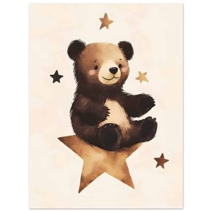 Artfulprints Poster Dromende beer – 30×40 cm – Bruin Artfulprints Poster Dromende beer – 30×40 cm – Bruin