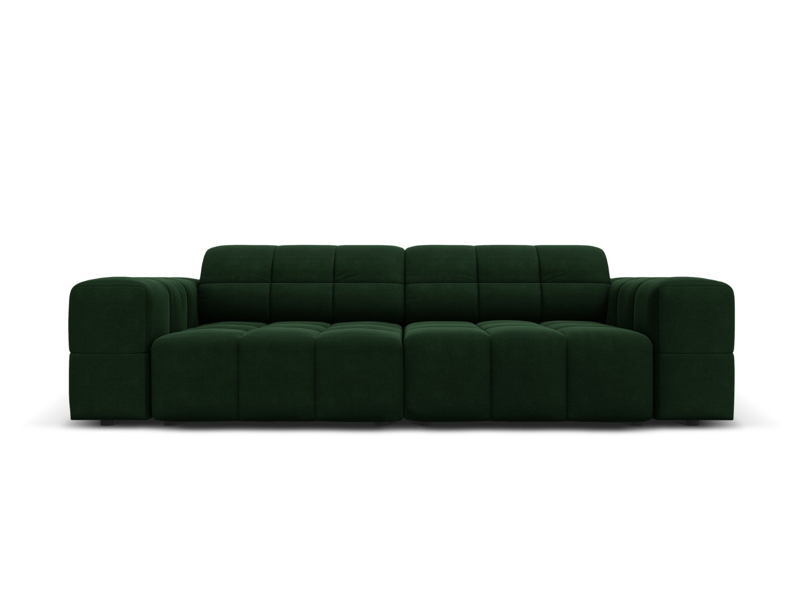 Cosmopolitan Design Bank Chicago 3-zits, flueel flessengroen - 102x212